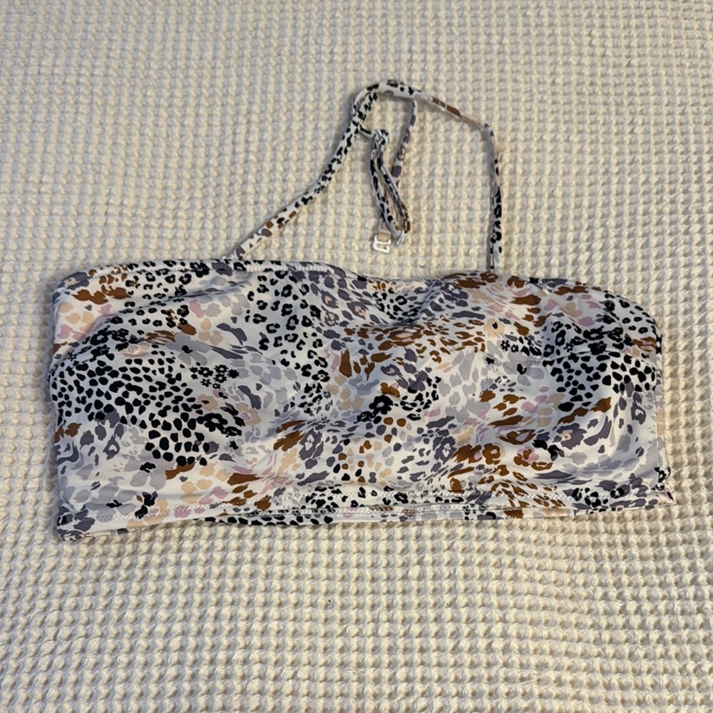 Black and Brown Asymmetrical Bustier Bikini